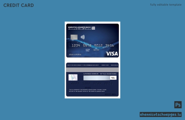 Beispielvorschau der Visa Classic Kreditkarte der Emirates Lebanon Bank